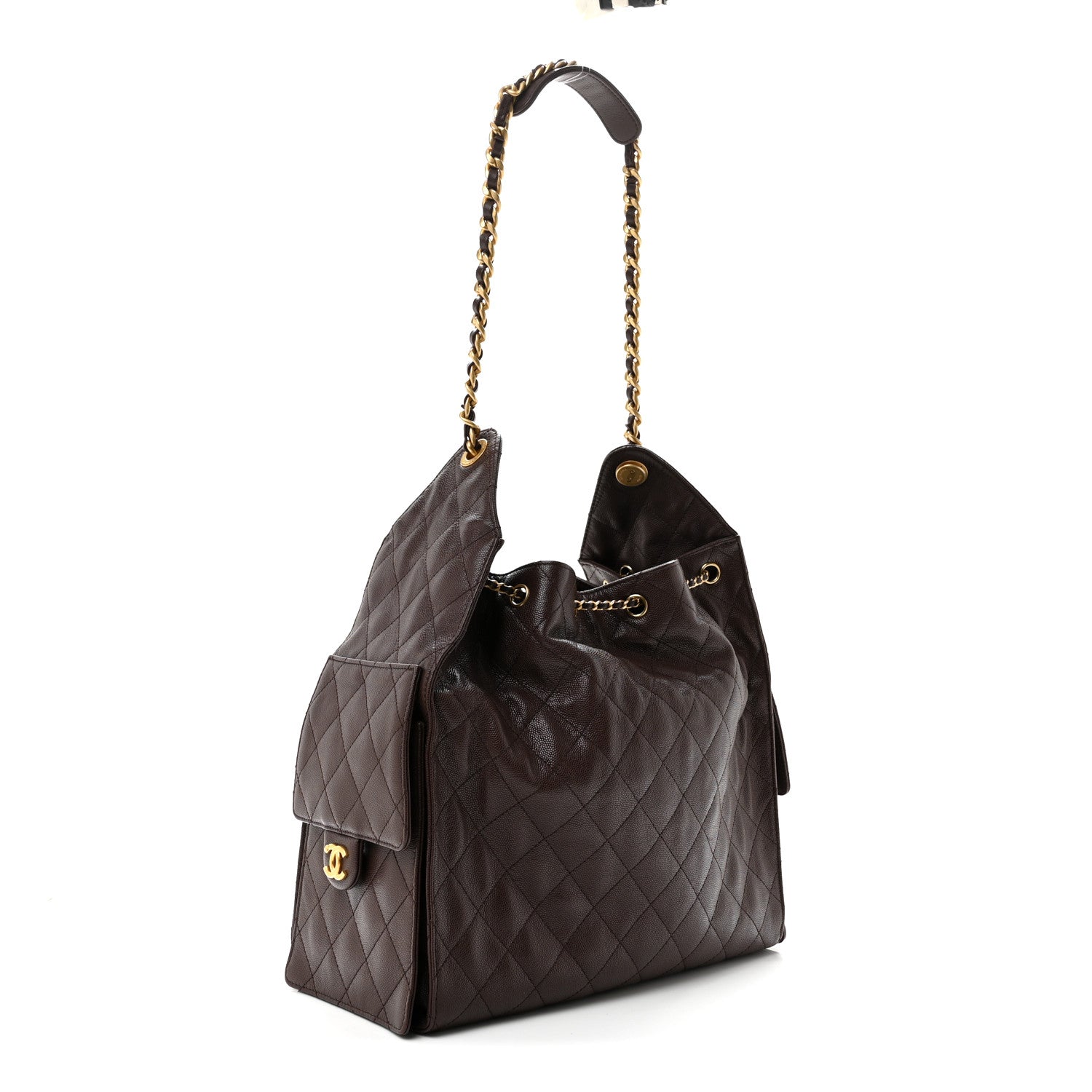 Chanel Caviar Quilted Medium Chanel 25 Handbag Dark Brown