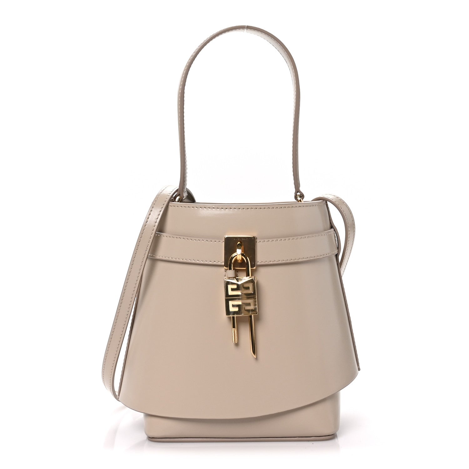Givenchy Shark Lock Bucket Bag Beige front view