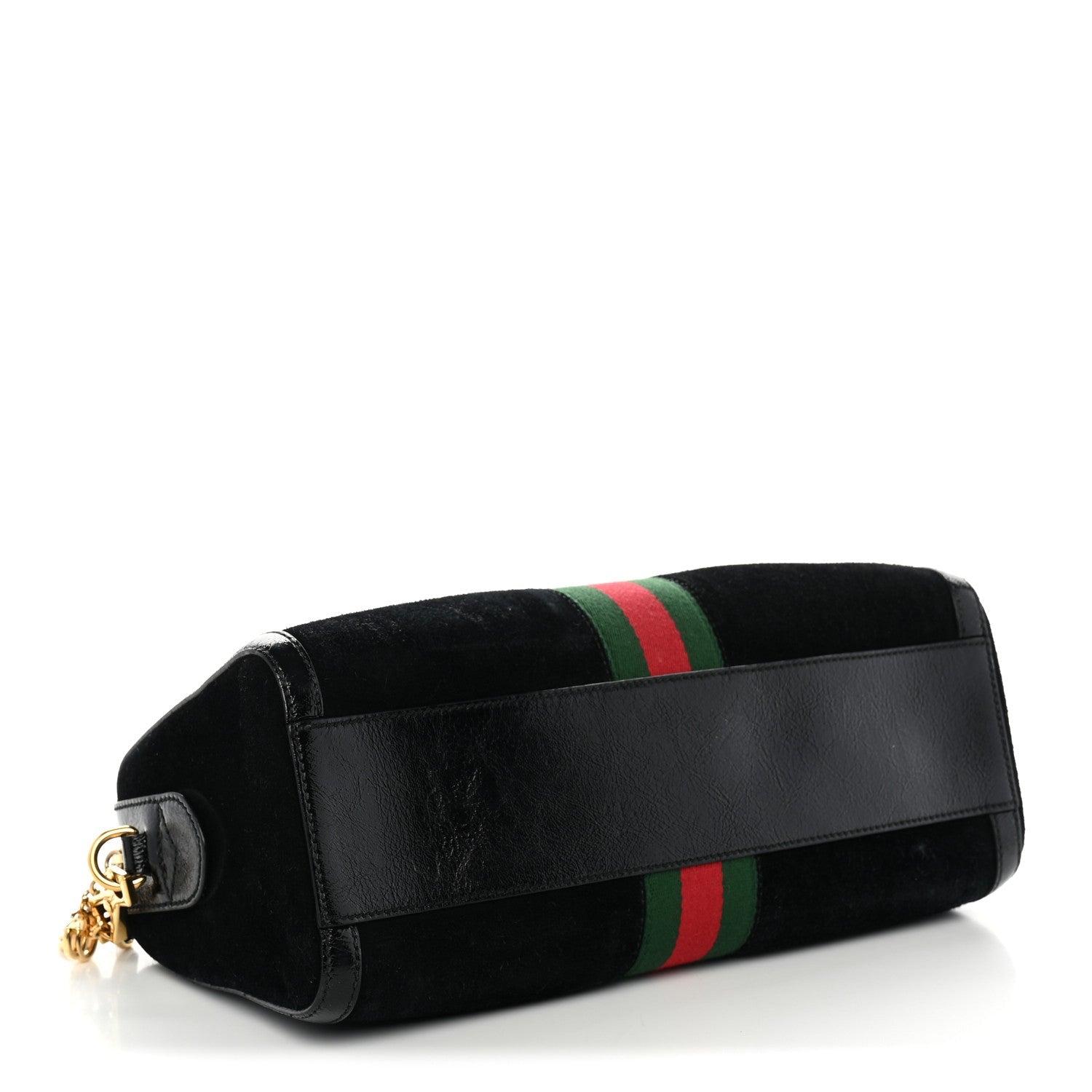 Gucci Suede Patent GG Web Medium Ophidia Boston Black
