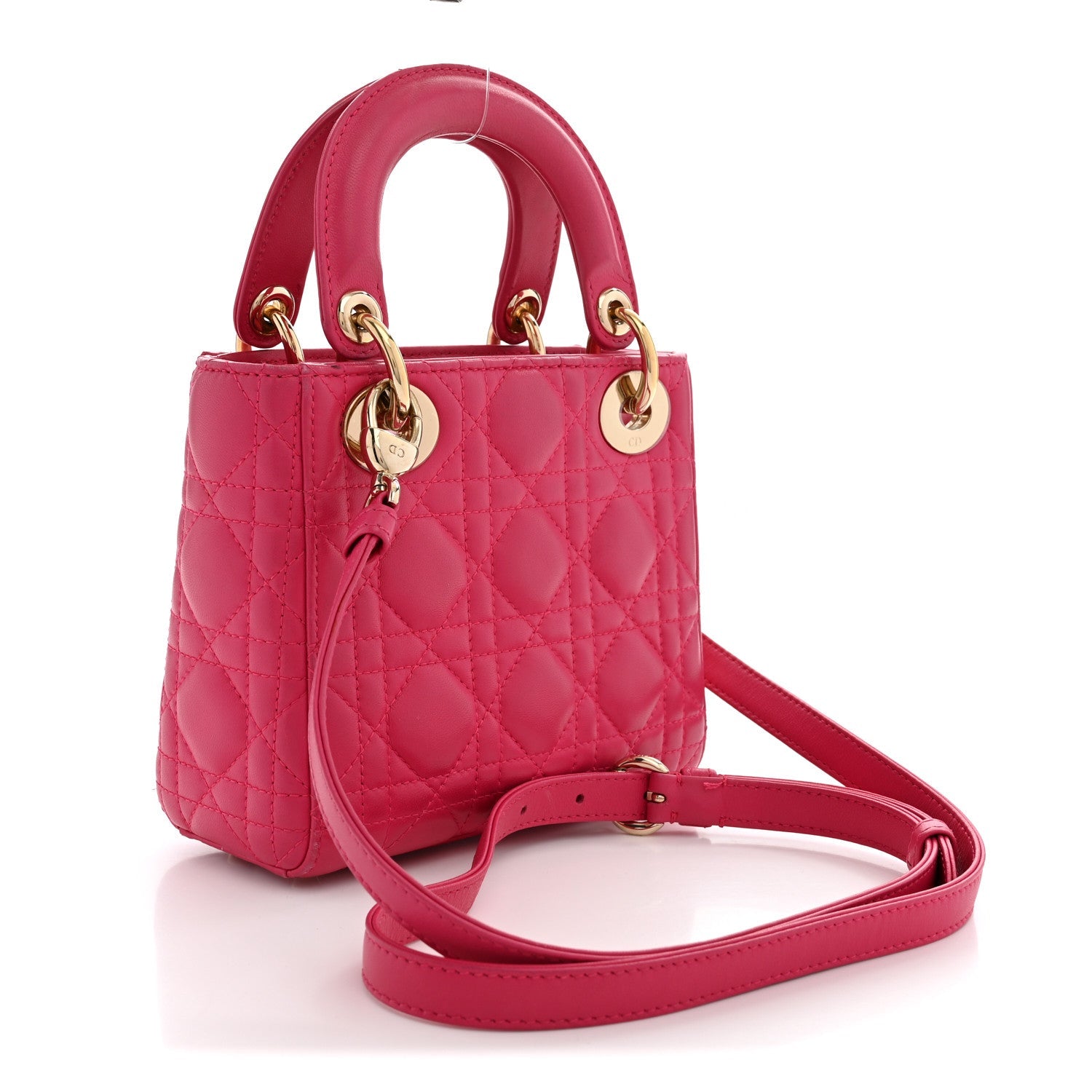 Dior Lambskin Cannage Mini Lady Dior Pink