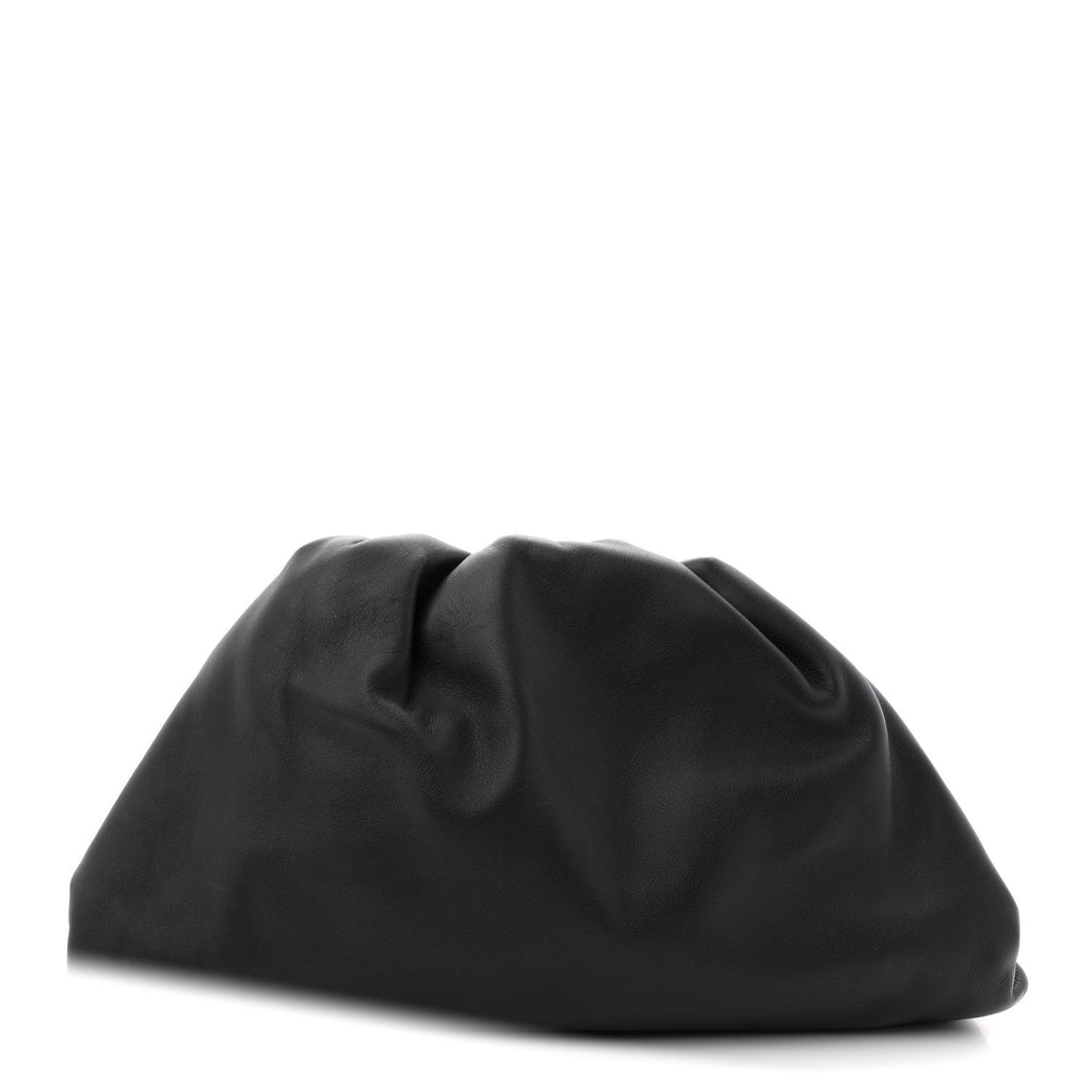Bottega Veneta Smooth Butter Calf The Pouch Oversized Clutch Black front view
