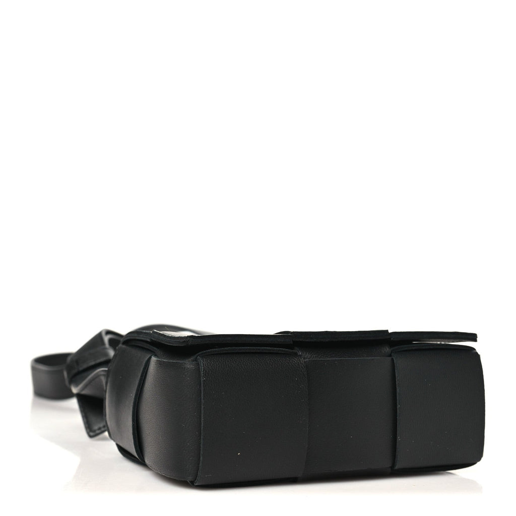 Bottega Veneta Lambskin Maxi Intreccio Candy Cassette Crossbody Bag Black