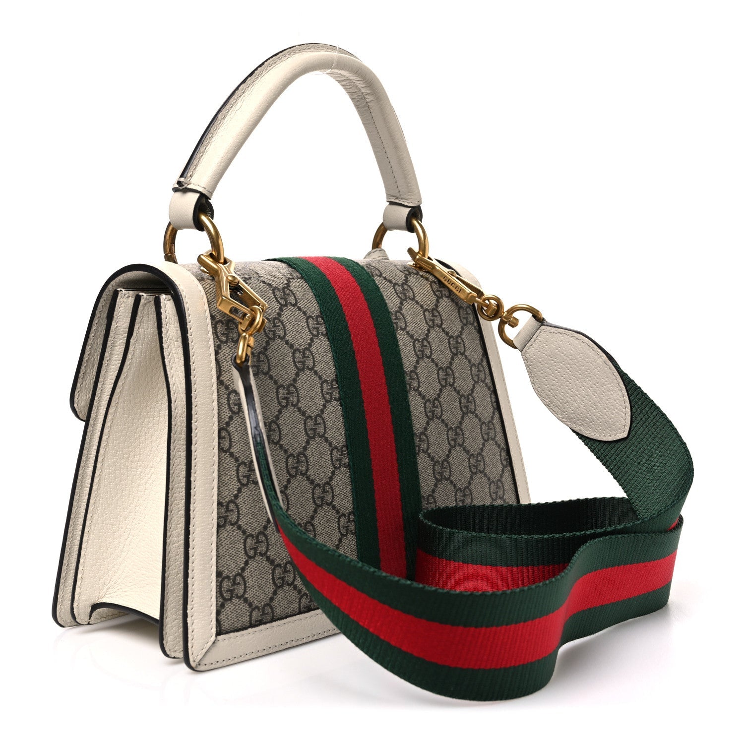 Gucci GG Supreme Monogram Small Queen Margaret Top Handle Bag White