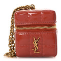 Saint Laurent Patent Calfskin Cassandre Matelasse Carre Mini Cube On Chain Mild Rose