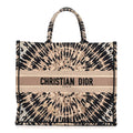Dior Canvas Embroidered Tie Dye Large Book Tote Multicolor