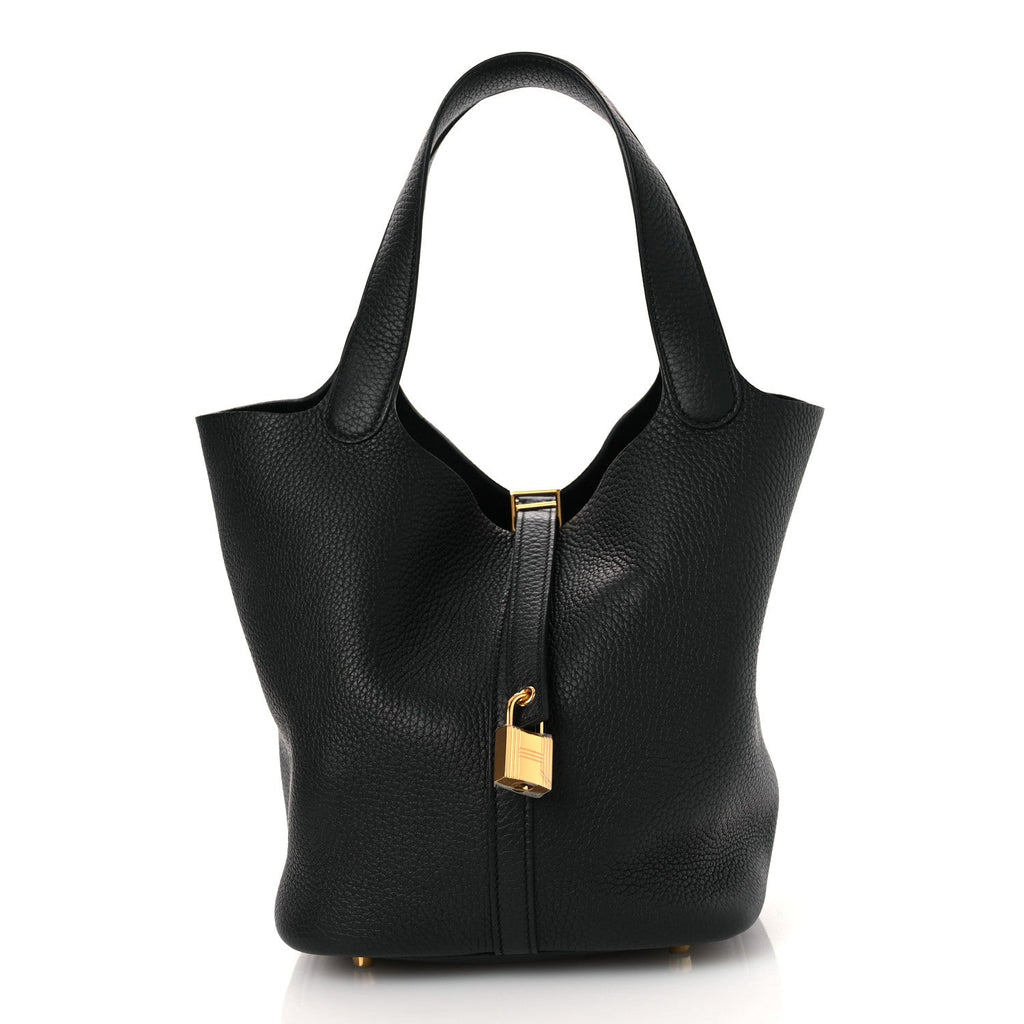 Hermès Taurillon Clemence Picotin Lock 22 MM Black