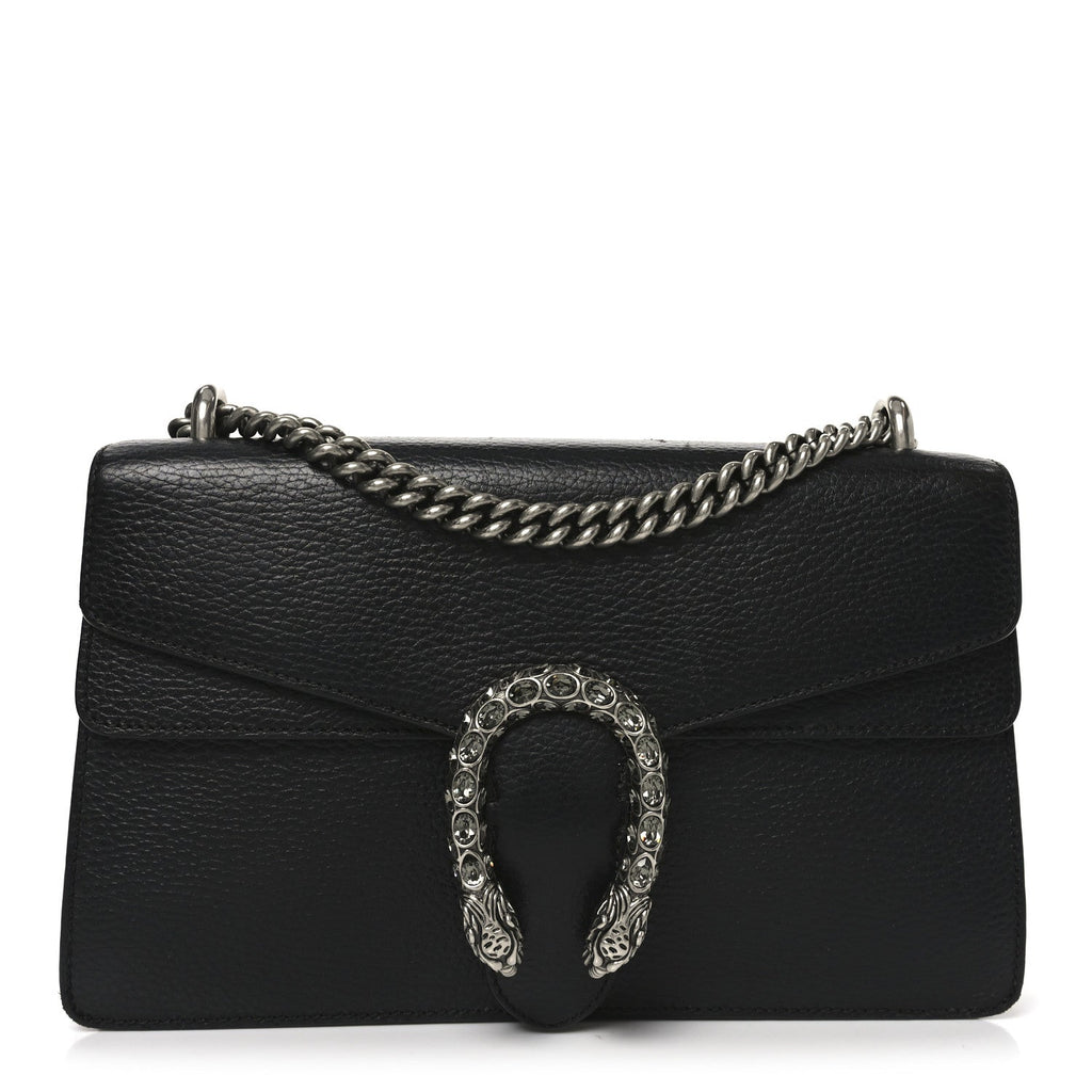 Gucci Pebbled Calfskin Small Dionysus Shoulder Bag Black