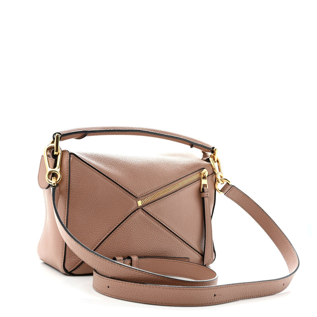 Loewe Grained Calfskin Small Puzzle Bag Dark Blush