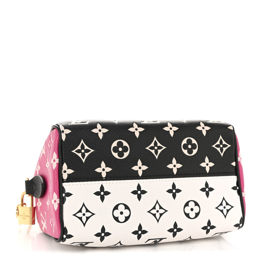 Louis Vuitton Empreinte Monogram Spring in the City Speedy Bandouliere 20 Black White Pink