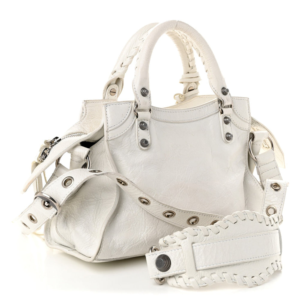 Balenciaga Agneau Arena Neo Cagole Handbag XS Optic White Optic White