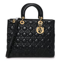 Dior Lambskin Cannage Large Lady Dior Black