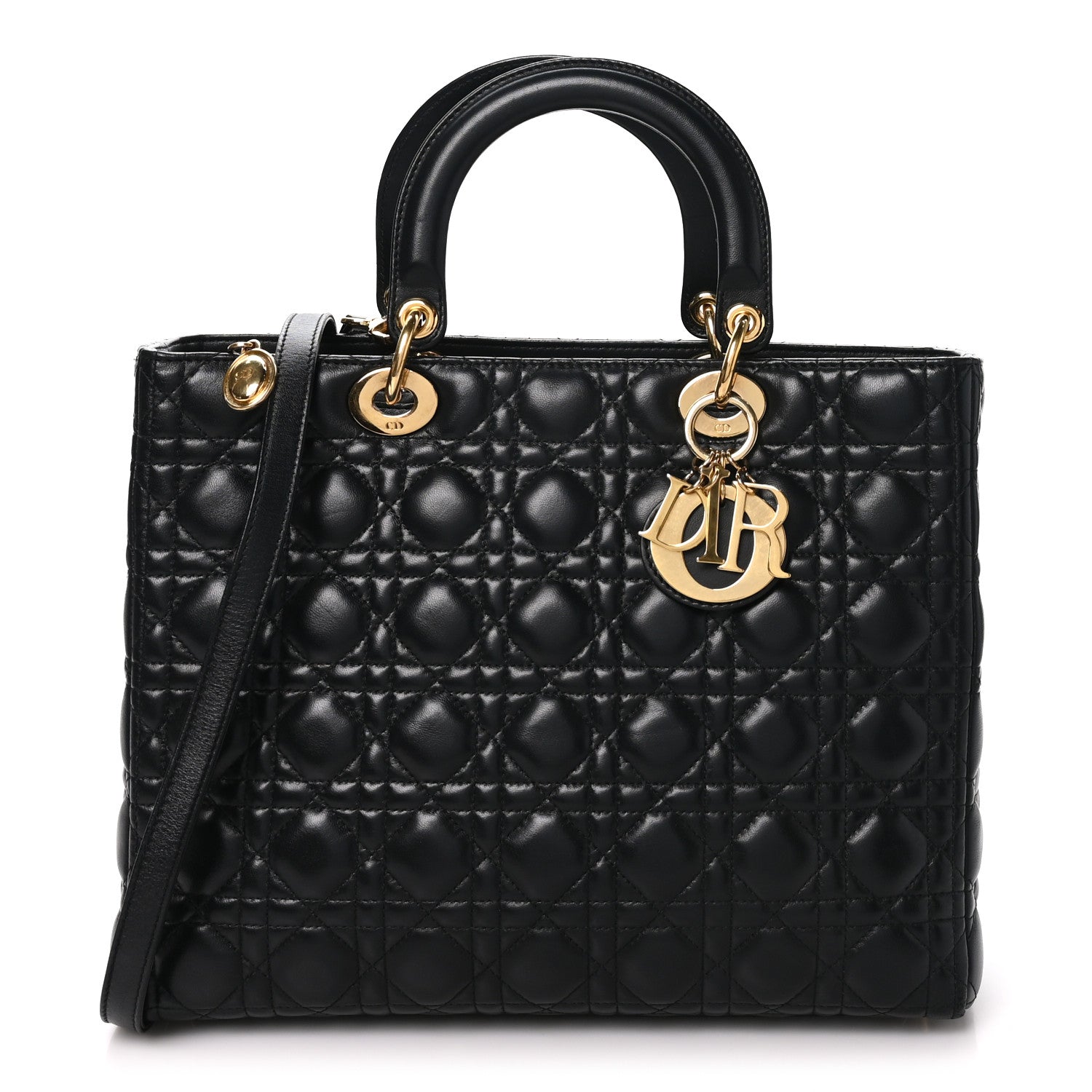 Dior Lambskin Cannage Large Lady Dior Black