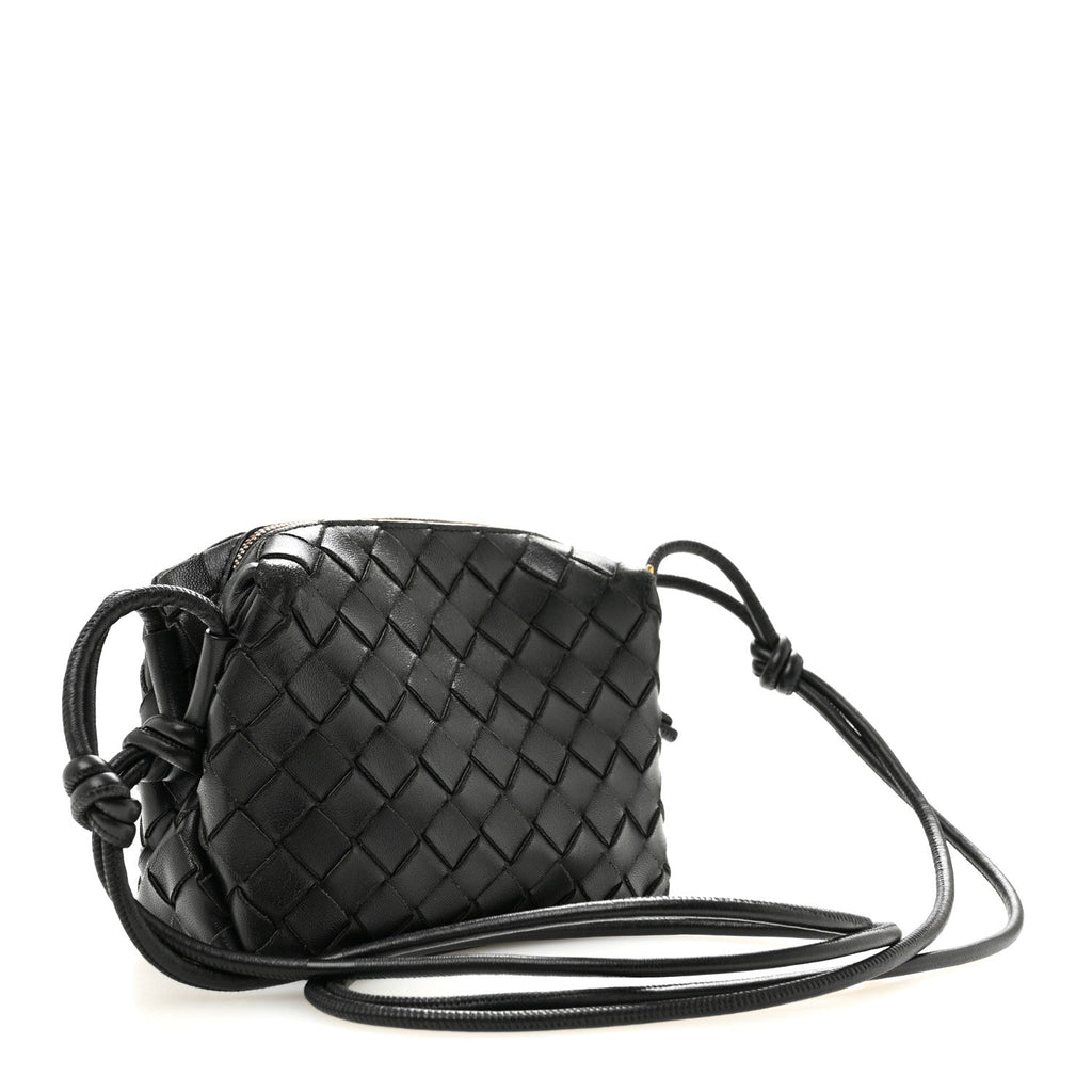 Bottega Veneta Nappa Intrecciato Mini Loop Camera Bag Black