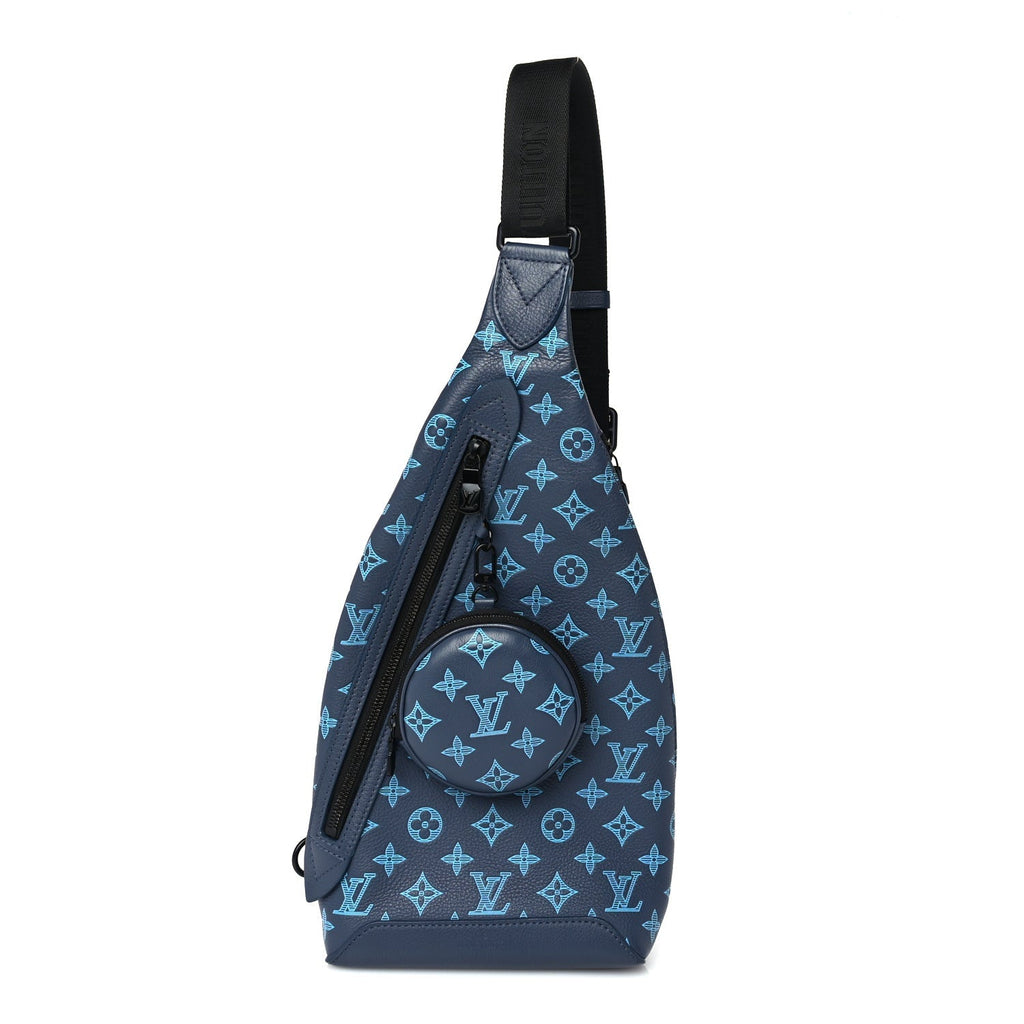 Louis Vuitton Monogram Shadow Duo Slingbag Navy River Blue