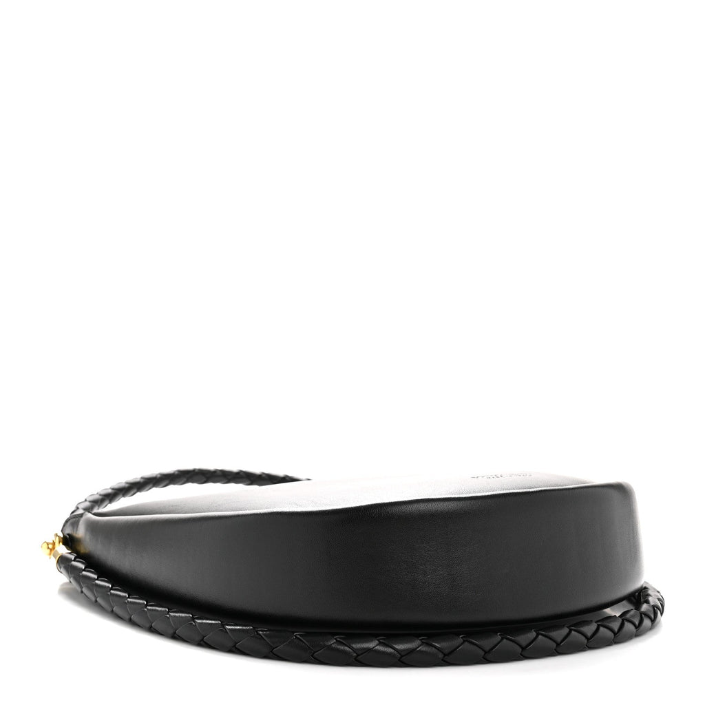Bottega Veneta Smooth Calfskin Hula Hoop Shoulder Bag Black