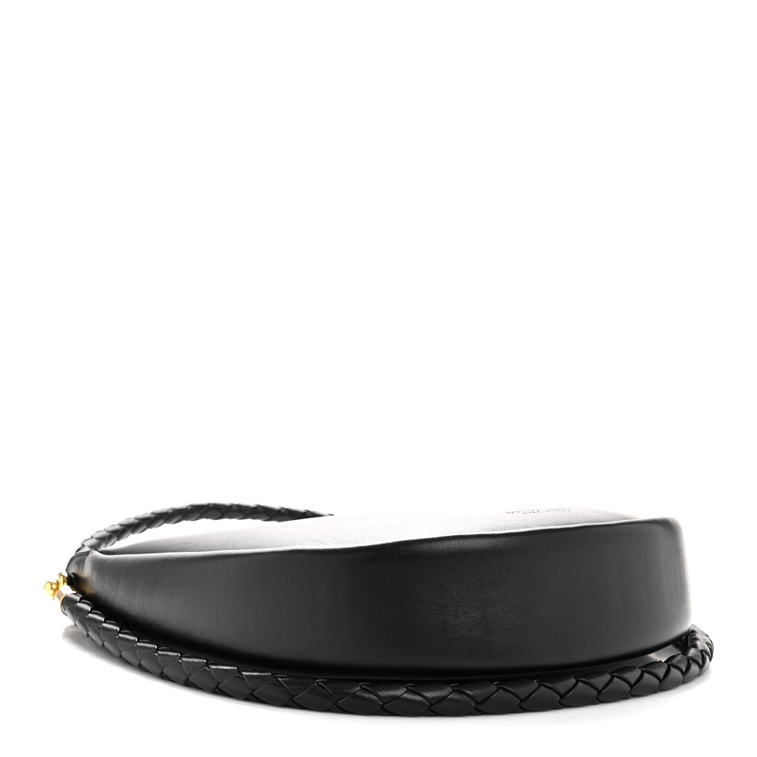 Bottega Veneta Smooth Calfskin Hula Hoop Shoulder Bag Black