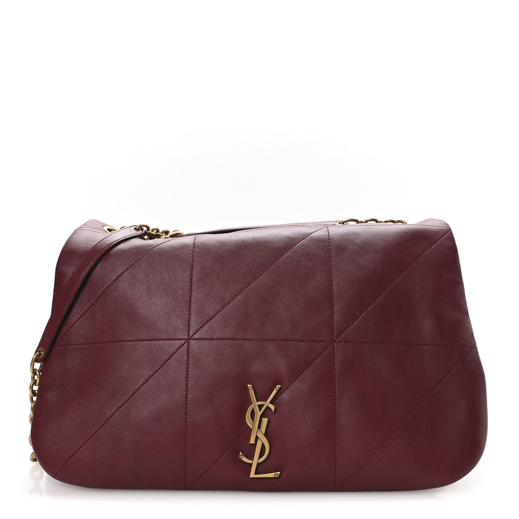 Saint Laurent Lambskin Matelasse Monogram Large Jamie 4.3 New Dark Bordeaux