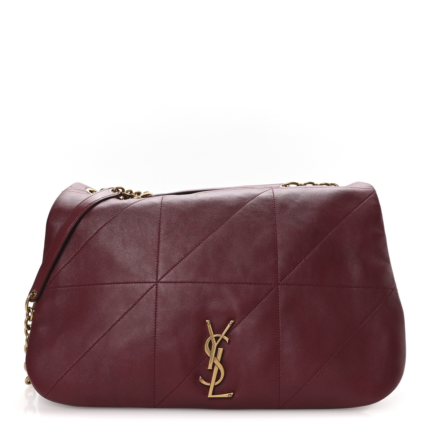 Saint Laurent Lambskin Matelasse Monogram Large Jamie 4.3 New Dark Bordeaux