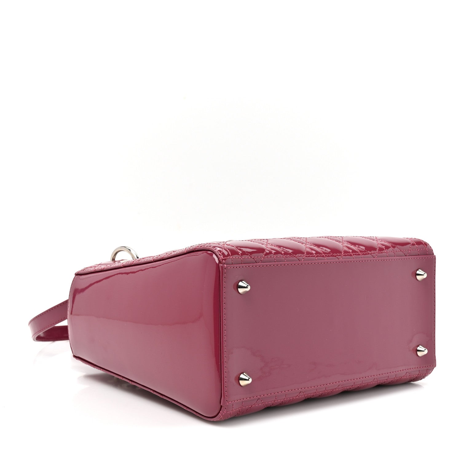 Dior Patent Cannage Medium Lady Dior Dark Pink