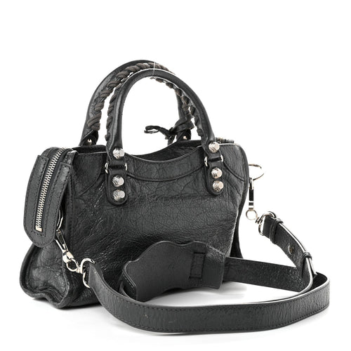 Balenciaga Agneau Giant 12 Silver Hardware Mini City Gris Fossile
