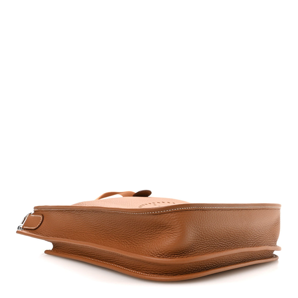 Hermès Taurillon Clemence Evelyne III PM Gold