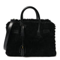 Saint Laurent Shearling Nano Sac De Jour Black