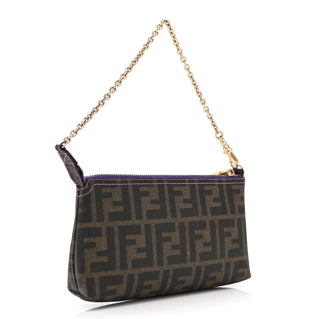 Fendi Zucca Spalmati Pochette Tobacco Viola