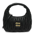 Miu Miu Nappa Matelasse Small Wander Hobo Black