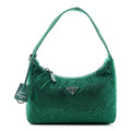 Prada Satin Crystal Mini Re-Edition 2000 Bag Mango