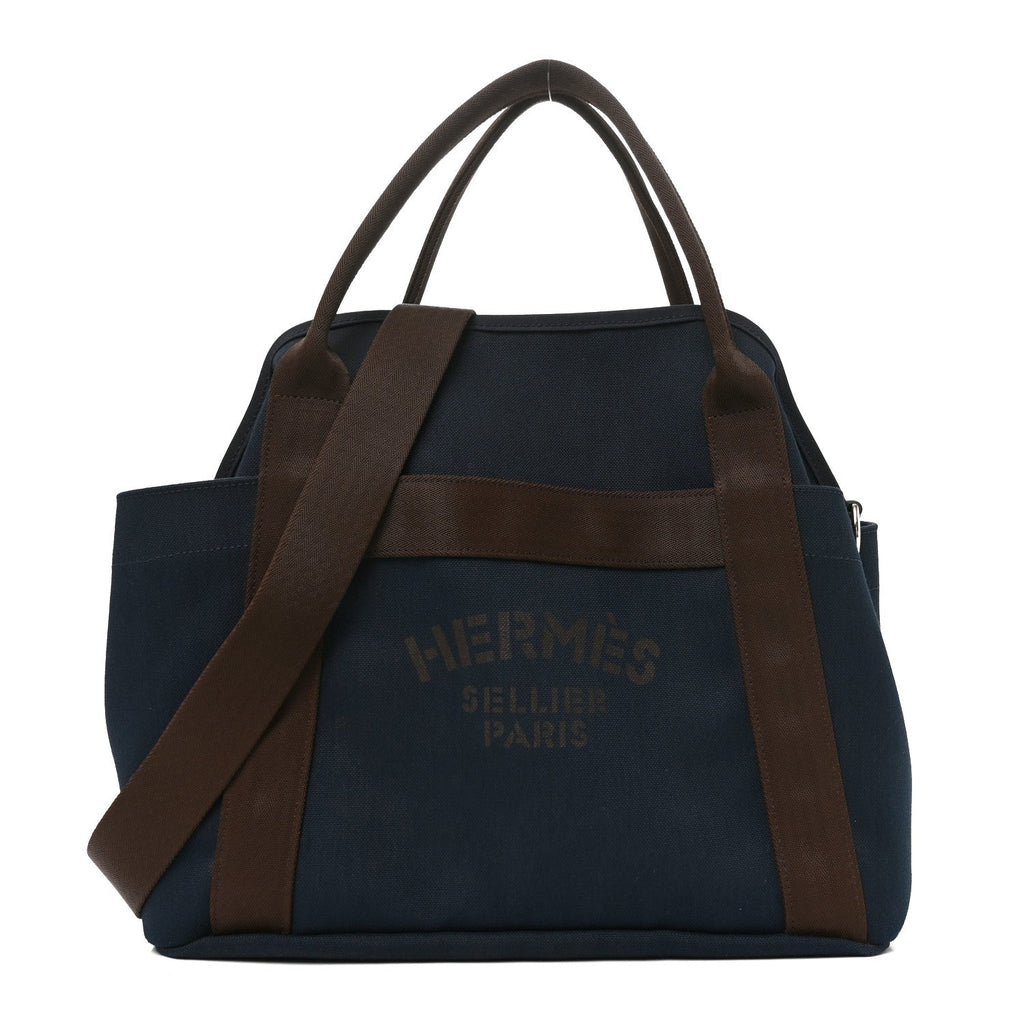 Hermès Canvas The Grooming Bag Bleu Navy Feu