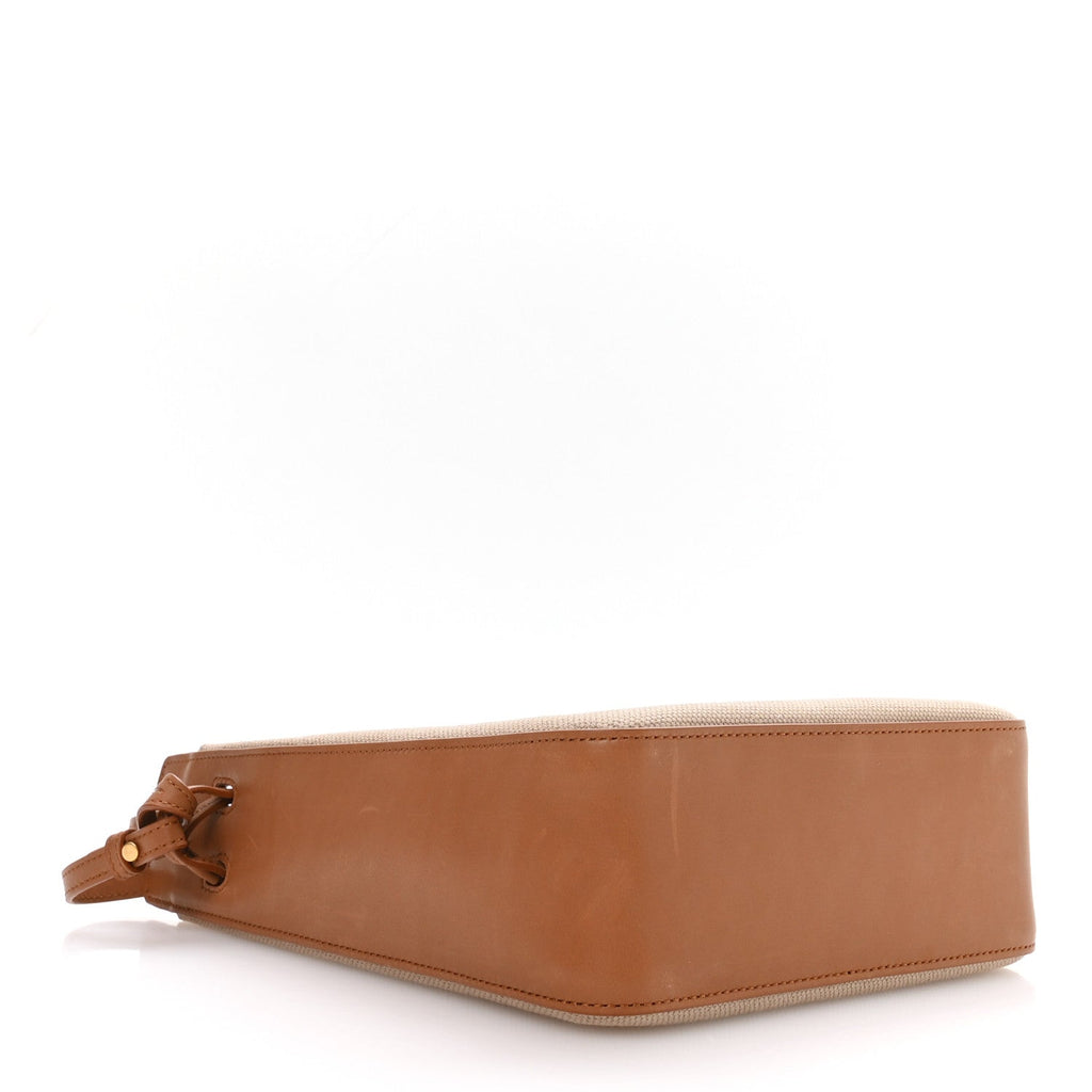 Saint Laurent Canvas Calfskin Small Bucket Bag Desert Dust Brick