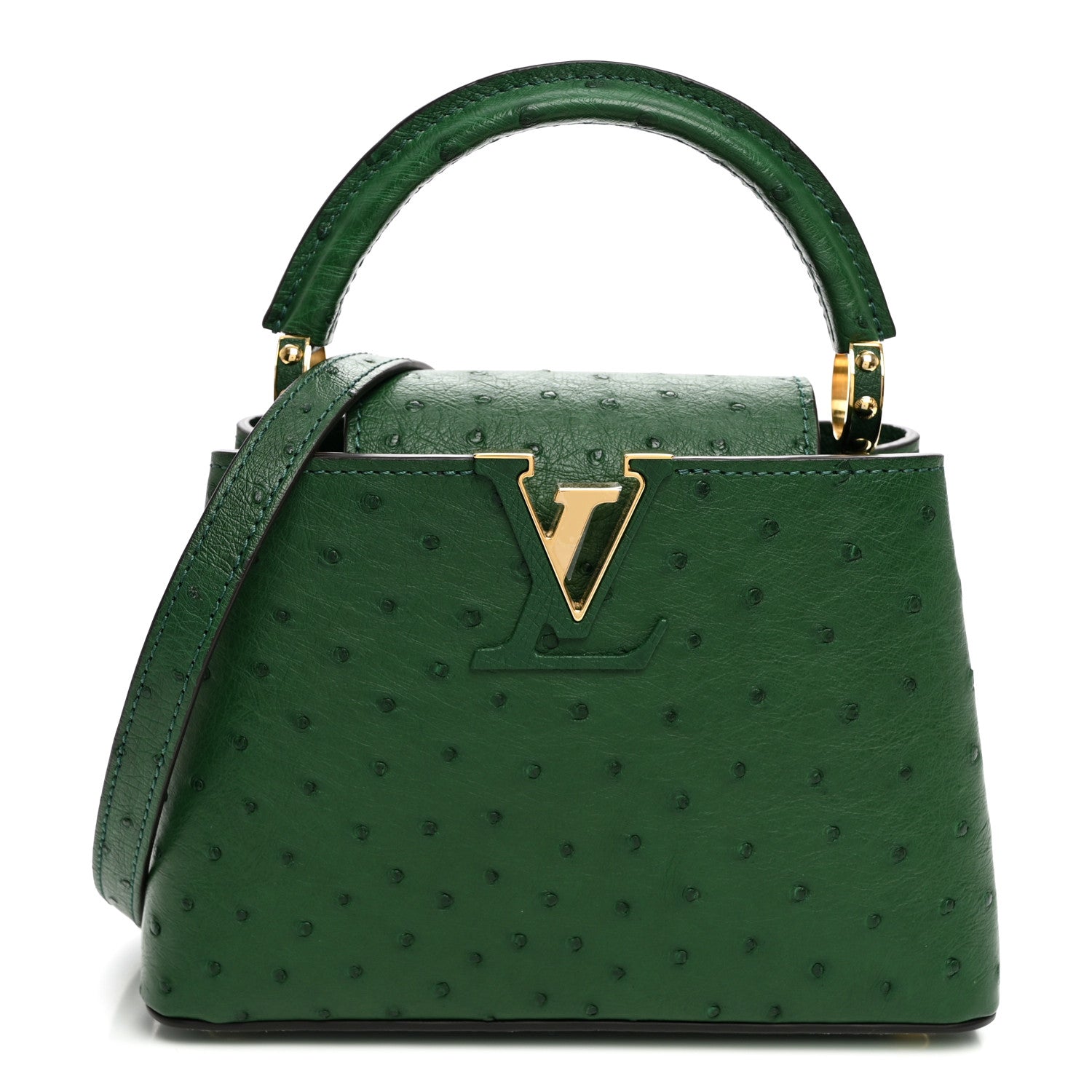 Louis Vuitton Ostrich Capucines Mini Mint