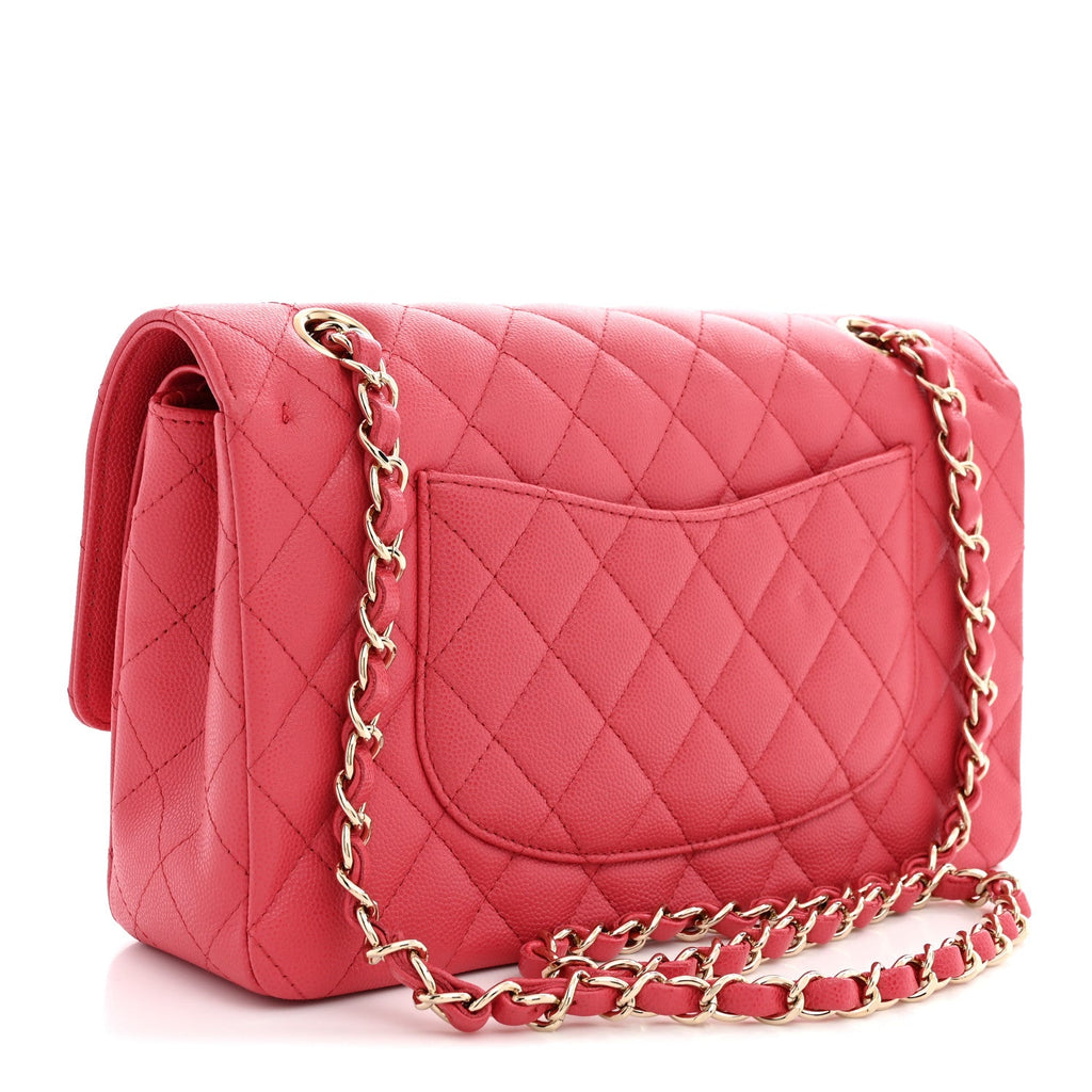 Chanel Caviar Quilted Medium Double Flap Dark Pink
