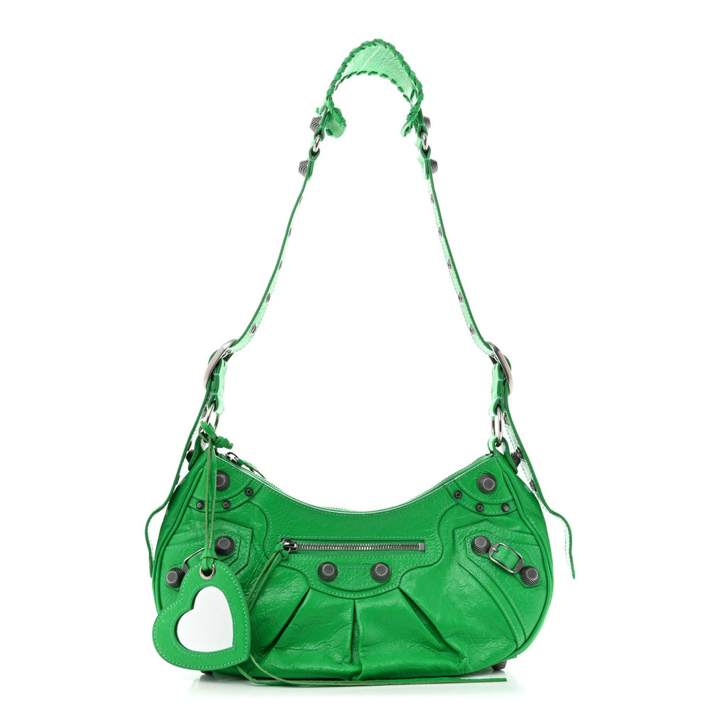 Balenciaga Agneau Arena Small Le Cagole Shoulder Bag Vivid Green