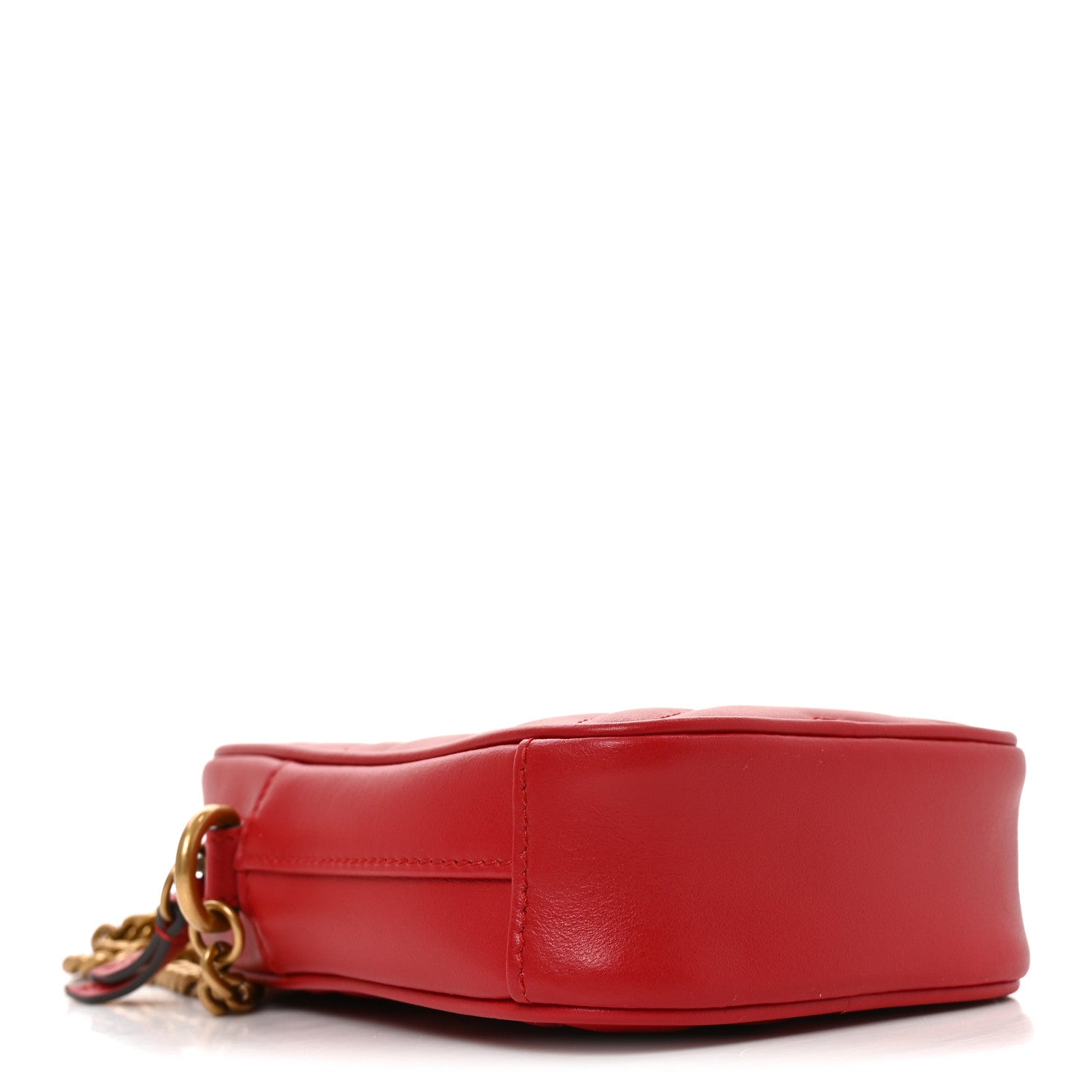 Gucci Calfskin Matelasse Mini GG Marmont Crossbody Bag Hibiscus Red
