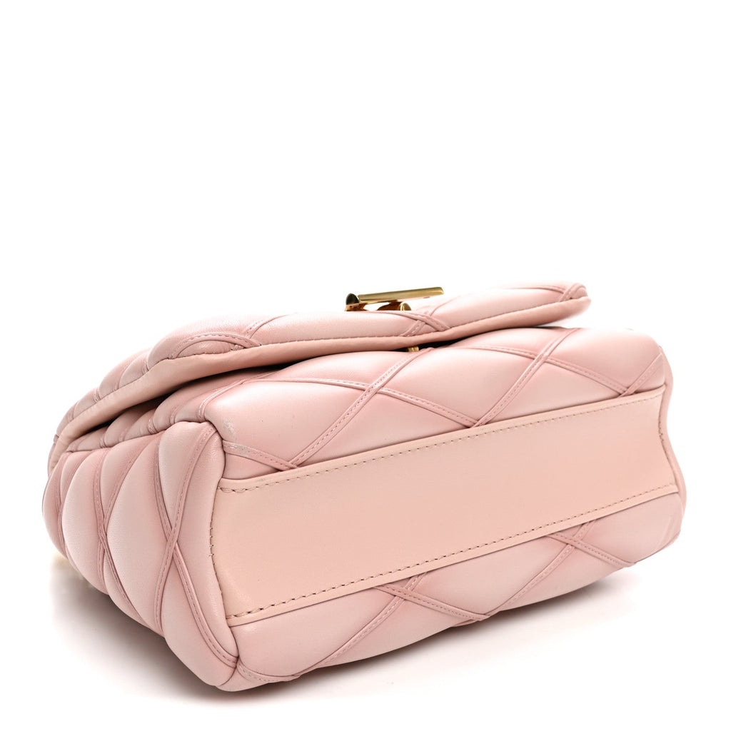 Louis Vuitton Lambskin Malletage Top Handle GO-14 MM Raspberry