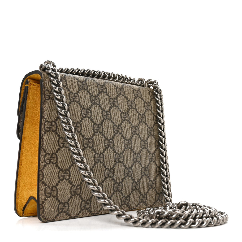 Gucci GG Supreme Monogram Mini Dionysus Shoulder Bag Yellow