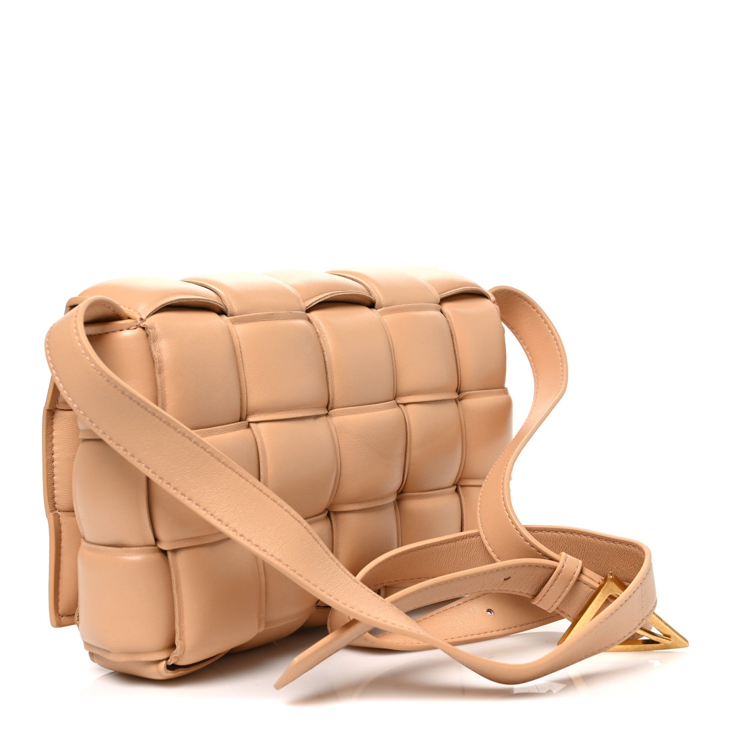 Bottega Veneta Nappa Maxi Intreccio Padded Cassette Crossbody Bag Almond