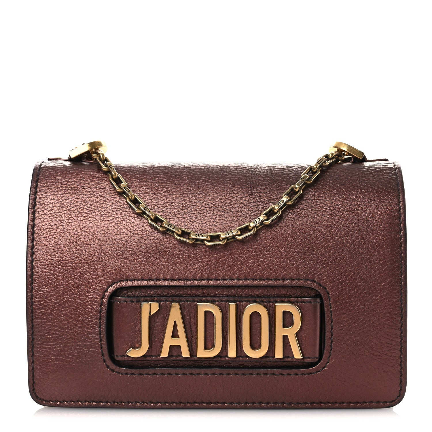 Dior Metallic Calfskin J'Adior Chain Flap Bag Noisette