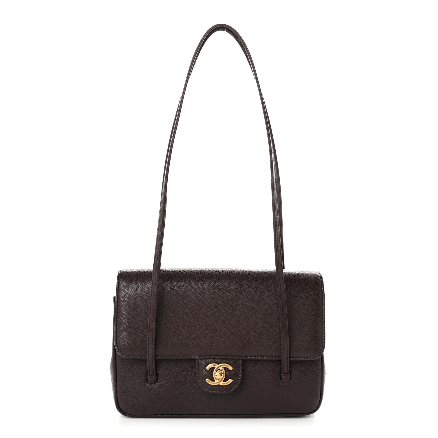 Chanel Shiny Caviar Preppy Coco Small Flap Dark Brown
