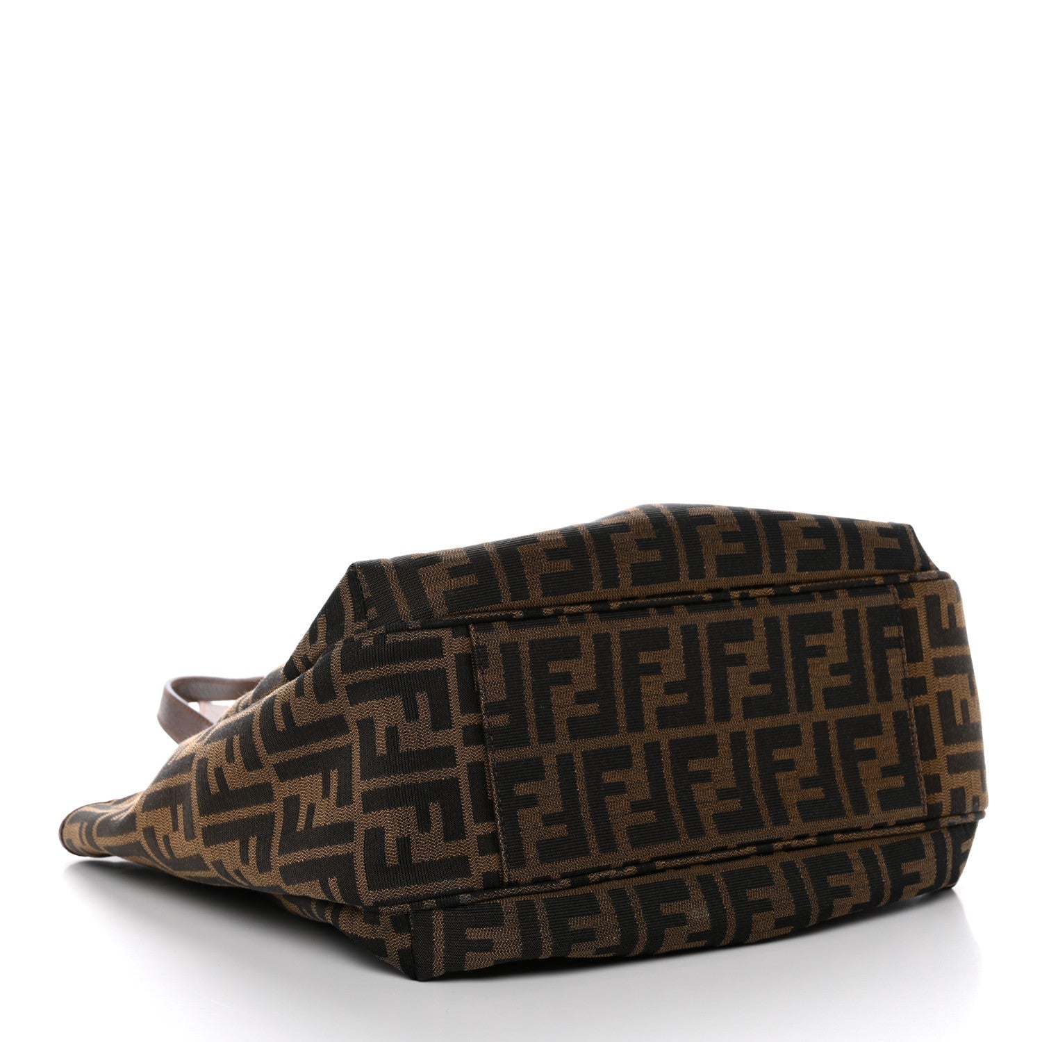 Fendi Zucca Vitello Artic Medium Shopping Tote Tobacco Castagna