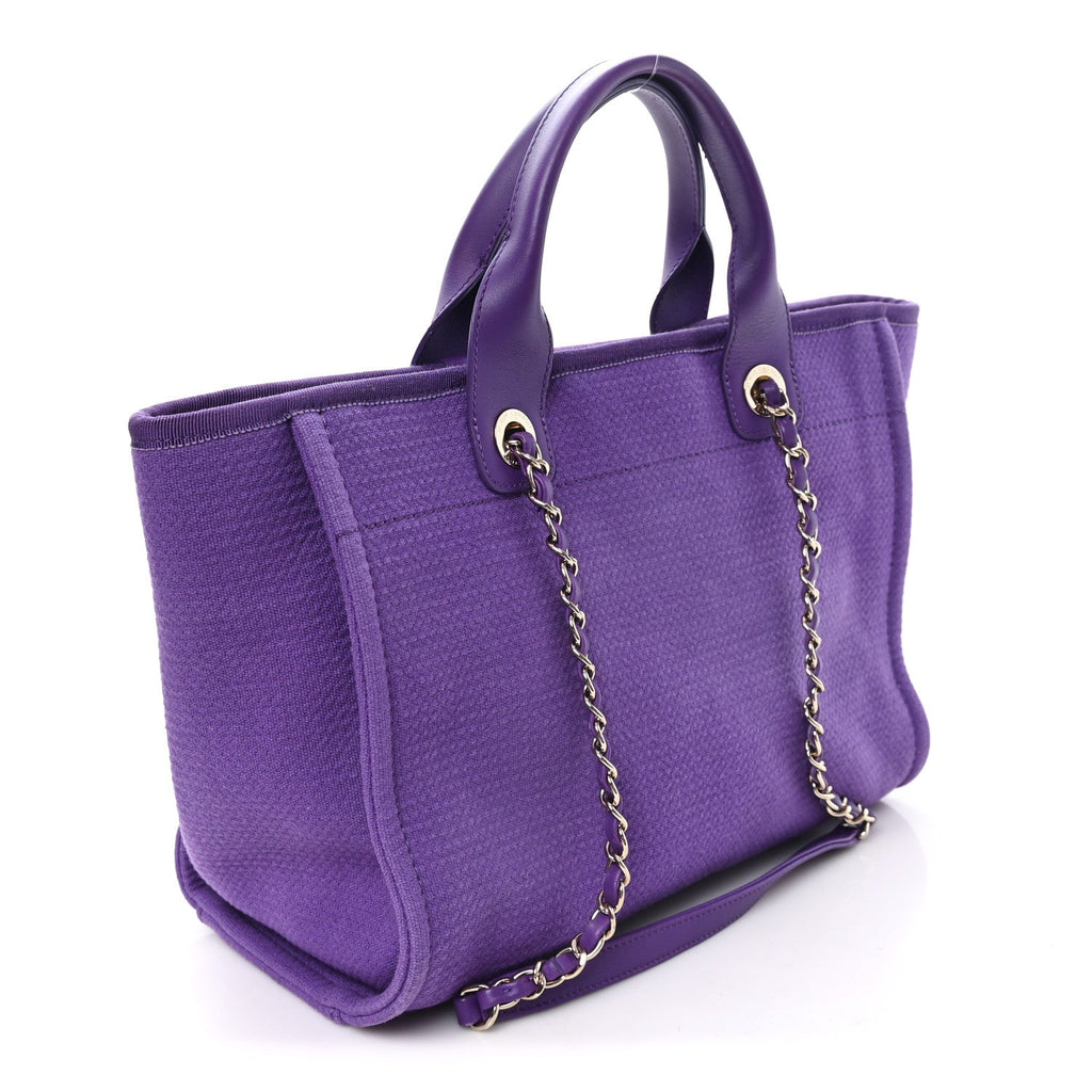 Chanel Mixed Fibers Small Deauville Tote Purple