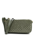 Gucci Suede GG Monogram Half Horsebit Mini Shoulder Bag Sage