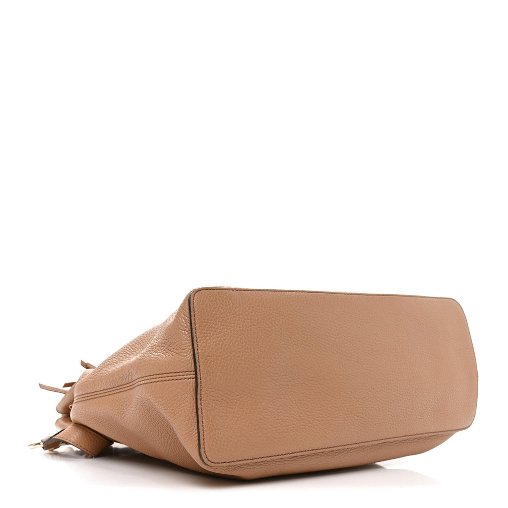 Gucci Pebbled Calfskin Large Soho Hobo Camelia