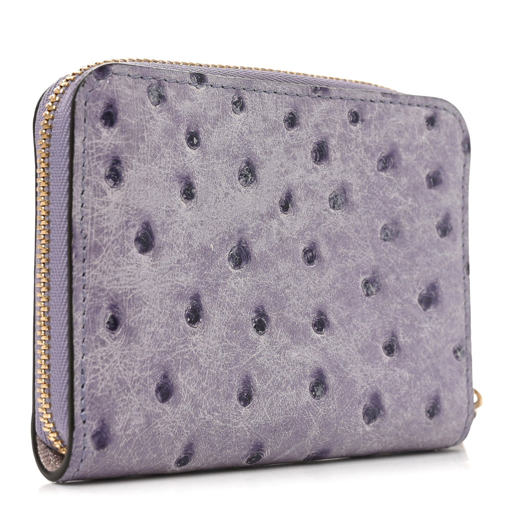 Louis Vuitton Ostrich Zippy Coin Purse Purple