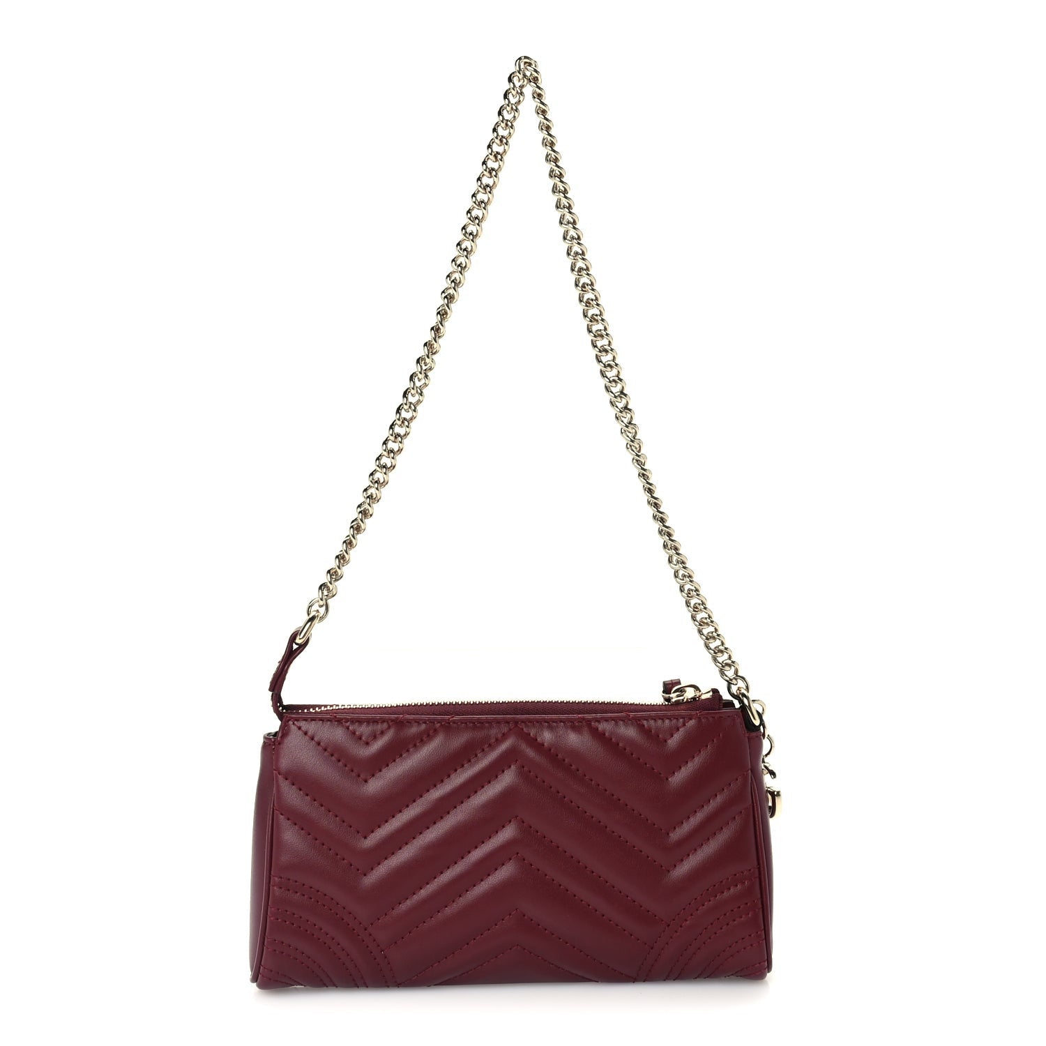 Gucci Calfskin Matelasse GG Marmont small shoulder bag Rosso Ancora