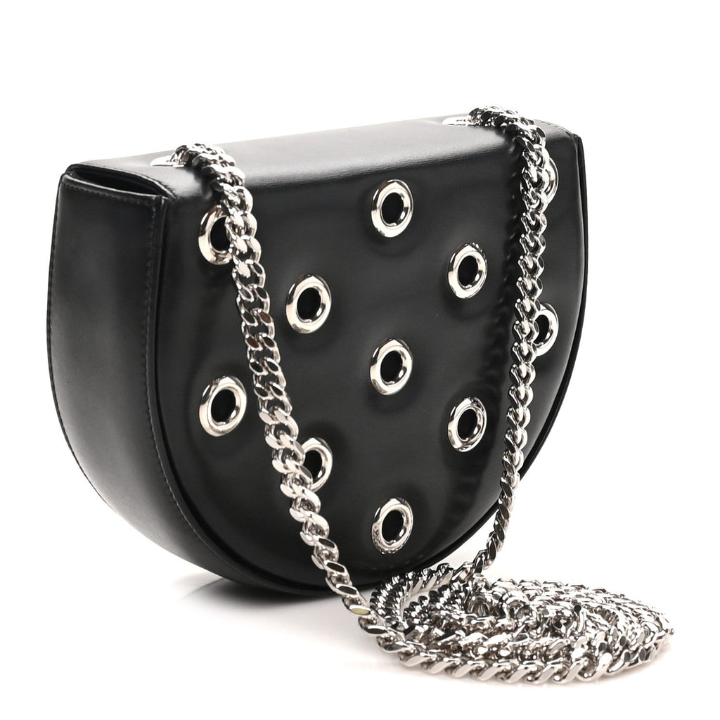 Saint Laurent Box Calfskin Grommet Crossbody Bag Black