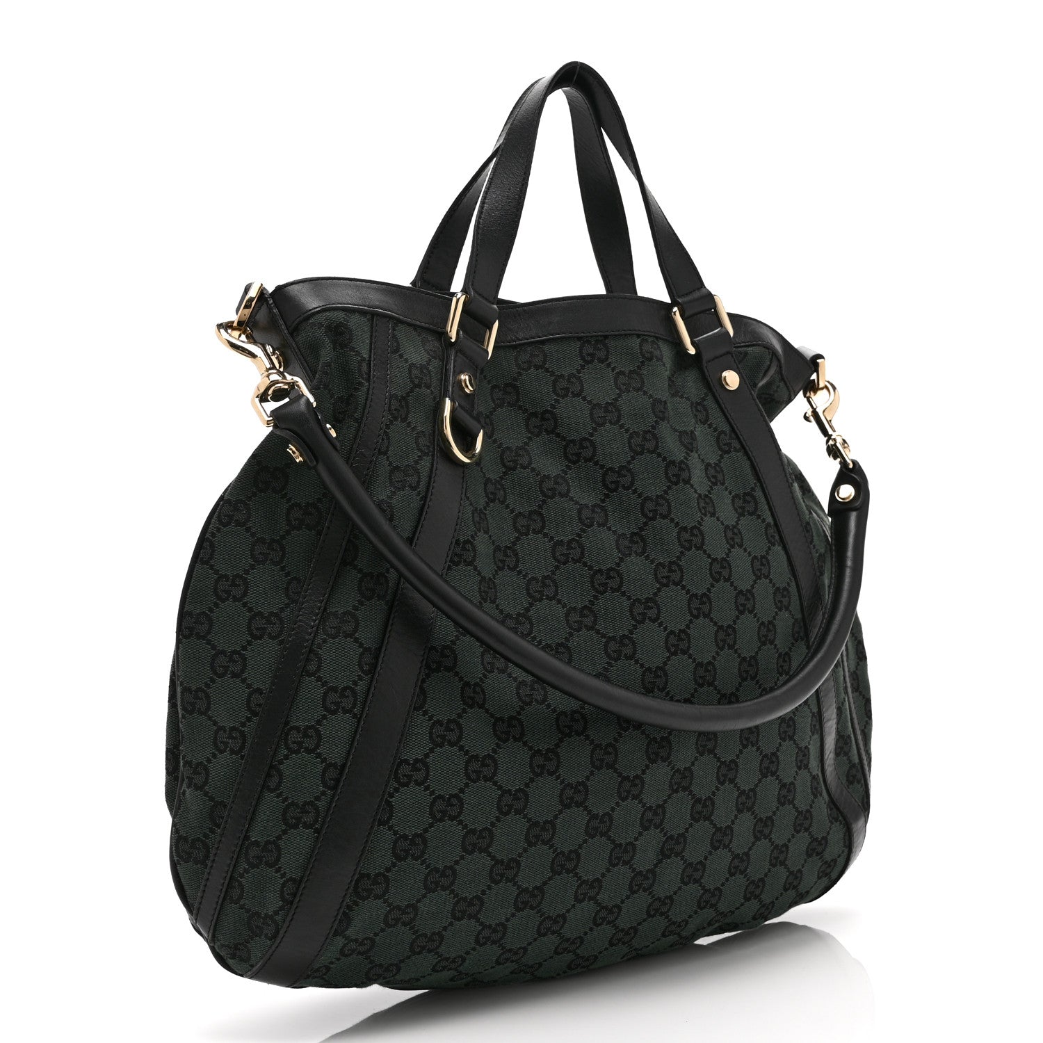 Gucci Monogram Medium Abbey Convertible Tote Dark Green