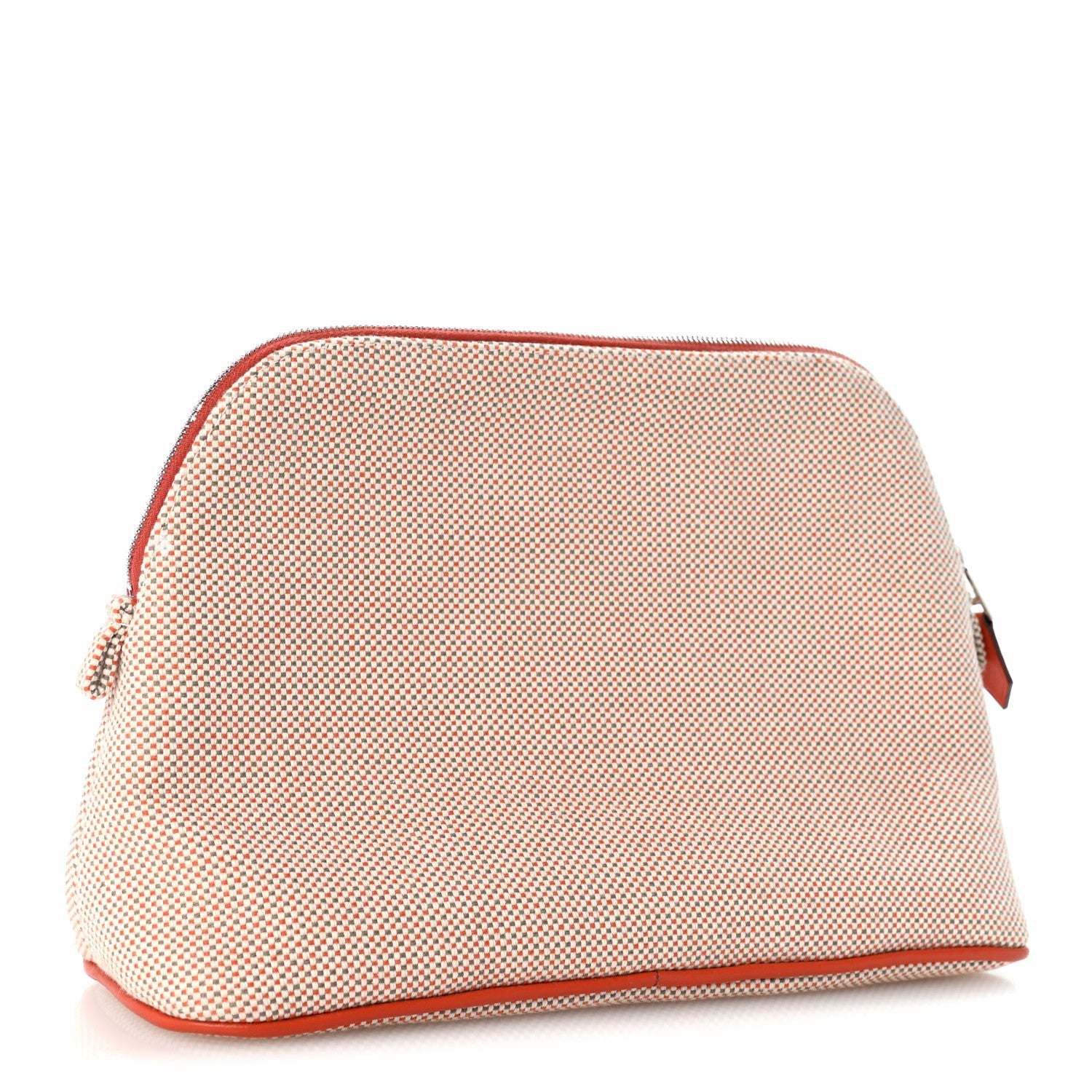 Hermès Cotton Canvas Crazy H Medium Bolide Case Orange Ficelle