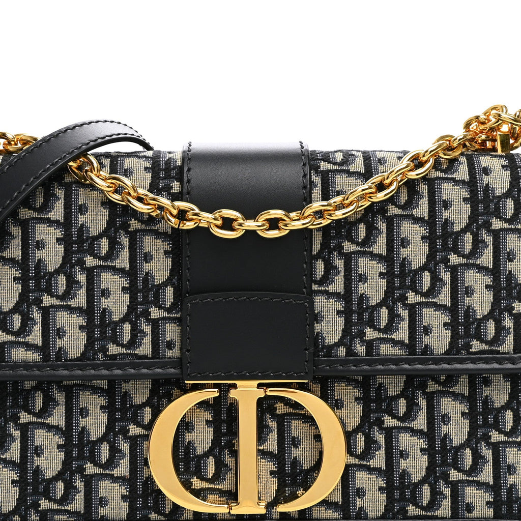Dior Oblique 30 Montaigne Flap Bag Blue